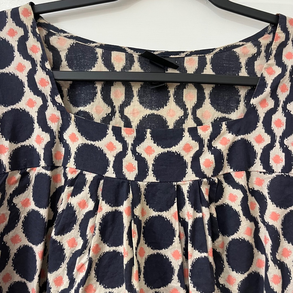Mossimo Blouse Womens 16W/18W 100% Cotton Geometric Ikat Flutter Sleeve Boxy - Picture 2 of 6